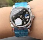 Copy Rolex Datejust 36MM SS Diamond Markers Black Rolex Dial Man's Watch